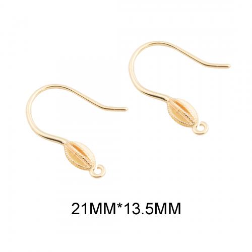 Brass Hook Earwire, real gold plated, DIY, golden Approx 1mm [