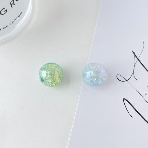 Crackle Acrylic Beads, Round, UV plating, DIY 16mm 