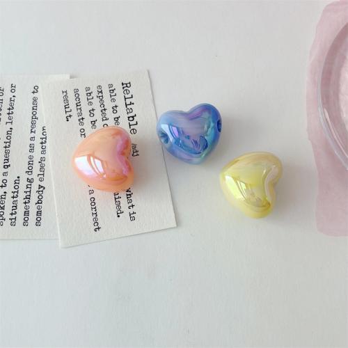 Perles Miracle acryliques, Acrylique, coeur, DIY, plus de couleurs à choisir, 21.5mm Vendu par sac