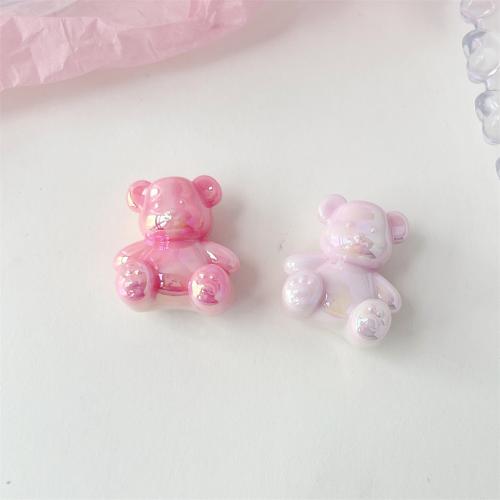 Perles Miracle acryliques, Acrylique, ours, Placage UV, DIY, plus de couleurs à choisir Vendu par sac