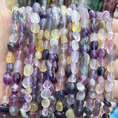 Perles de fluorite, Fluorite colorée, pepite, DIY, couleurs mélangées Environ 38 cm, Vendu par brin