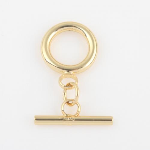 Brass Toggle Clasp, Round, gold color plated, DIY 