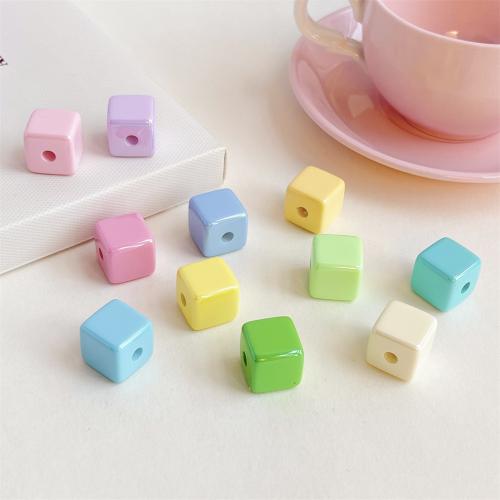 Candy Style Acrylic Beads, Square, UV plating, DIY 14mm 