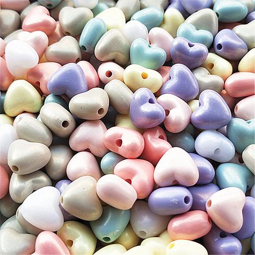 Perles Miracle acryliques, Acrylique, coeur, DIY, plus de couleurs à choisir, 10mm, Environ Vendu par sac