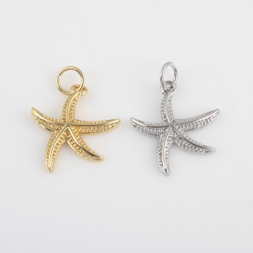 Animal Brass Pendants, Starfish, plated, DIY 