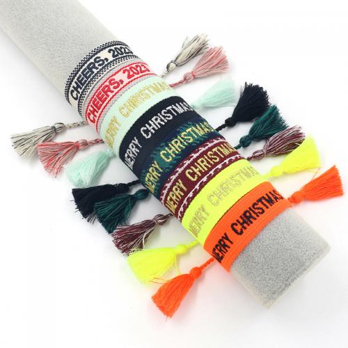 Polyester Bracelet, Embroidery, Unisex & with letter pattern 