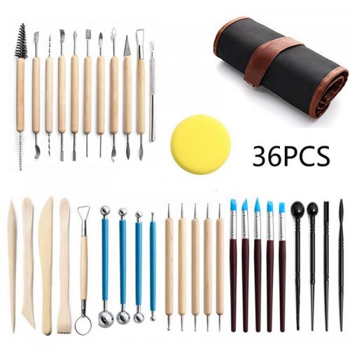 Wood Pottery Tools, with Steel & Silicone, DIY 