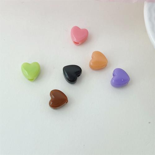 Solid Color Acrylic Beads, Heart, DIY 8mm 