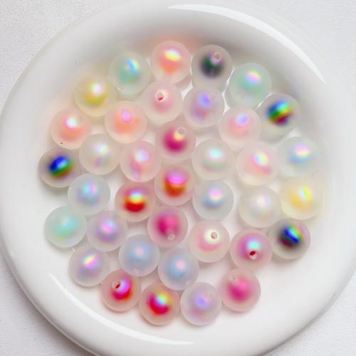 Rubberized Acrylic Beads, Round, UV plating, DIY 16mm 
