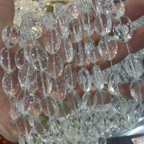 Овальные бусины хрустальные, Кристаллы, Плоская овальная форма, DIY, прозрачный кристалл длина:Приблизительно 38 см, продается Strand