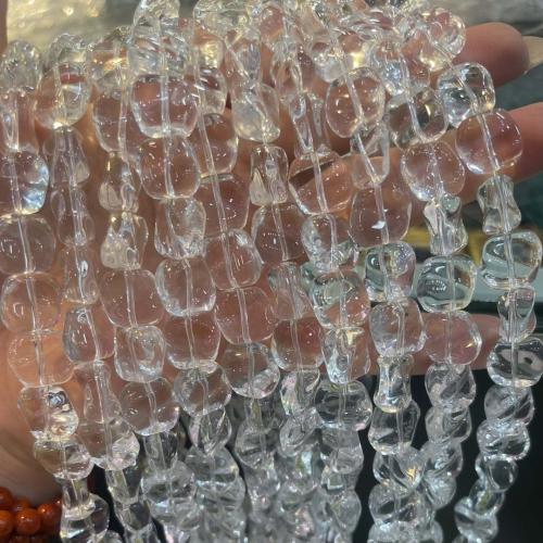 Perlas de cristal de moda, Bricolaje, Cristal claro, 16x16mm, longitud:aproximado 38 cm, Vendido por Sarta