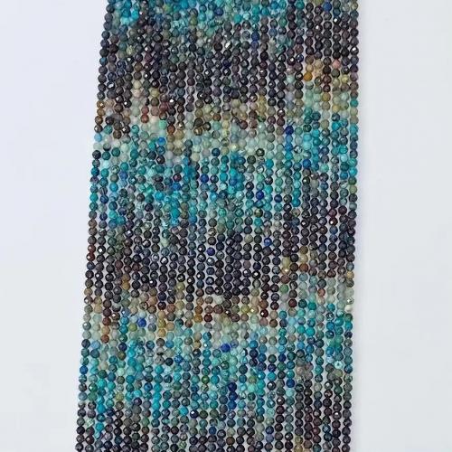 Perles en Turquoise naturelle, Turquoise Phoenix, Rond, dégradé de couleur & DIY & normes différentes pour le choix & facettes, couleurs mélangées Environ 38-39 cm, Vendu par brin