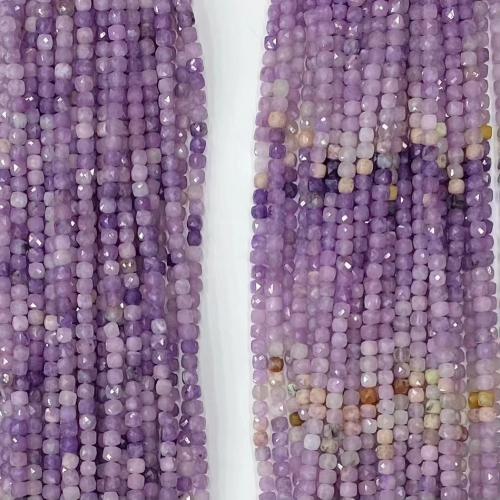 Lila Perlen, Flieder Perlen, Quadrat, DIY & facettierte, keine, 4x4mm, Länge:ca. 43-44 cm, verkauft von Strang