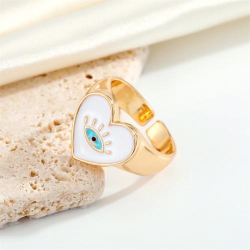 Evil Eye Jewelry Finger Ring, Zinc Alloy, gold color plated, fashion jewelry & for woman & enamel 