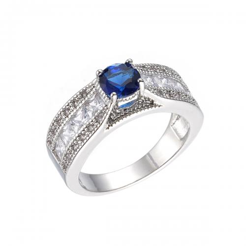 Zirkonia Messing Finger Ring, platiniert, verschiedene Größen vorhanden & Micro pave Zirkonia & für Frau, verkauft von PC