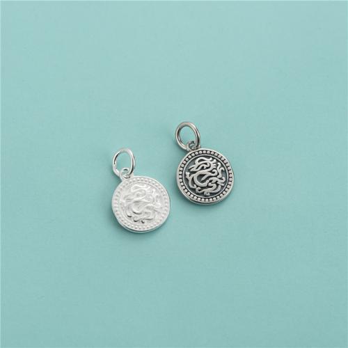Sterling Silver Pendants, 925 Sterling Silver, Flat Round, DIY 11mm Approx 3.7mm 