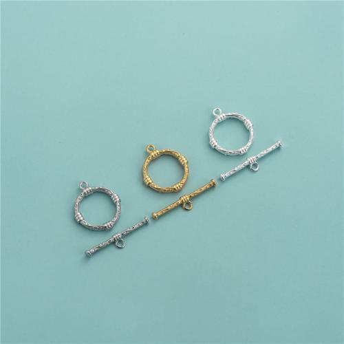 Sterling Silver Toggle Clasp, 925 Sterling Silver, plated, DIY round length 13.8mm, T-needle length 20.2mm Approx 1.4mm, Inner Approx 10.1mm [