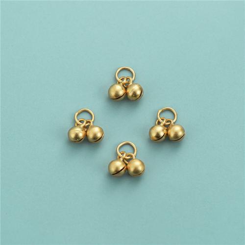 Sterling Silver Jingle Bell for Christmas Decoration, 925 Sterling Silver, matte gold color plated, DIY Approx 3.3mm [