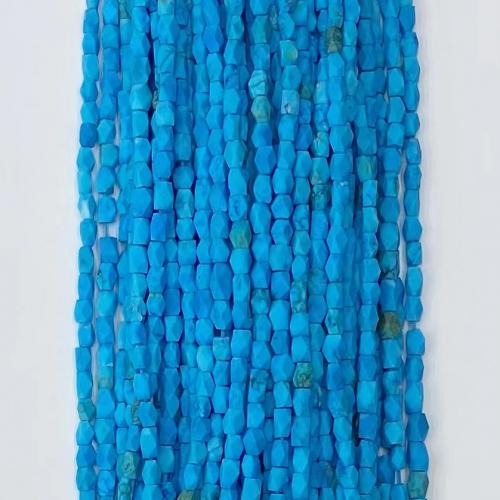 Perles en Turquoise naturelle, polygone, DIY & facettes, bleu Environ 37-38 cm, Vendu par brin[
