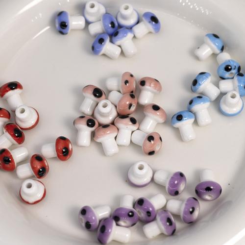 Printing Porcelain Beads, mushroom, DIY Approx [