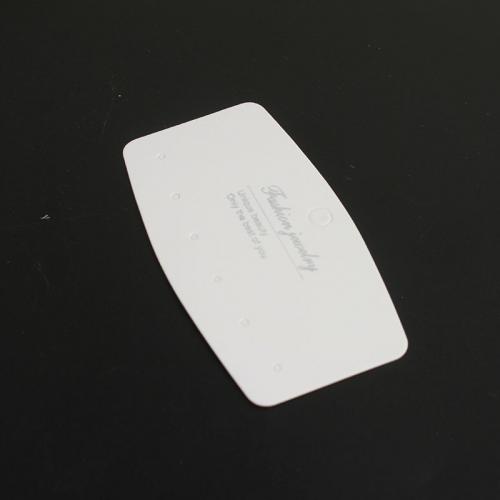 Tarjeta de exhibición de arete, Papel, Sostenible, Blanco, 89.7x50x0.2mm, aproximado 100PCs/Bolsa, Vendido por Bolsa