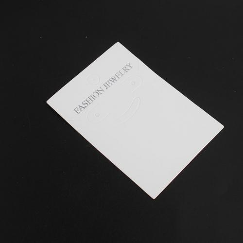Tarjeta de la exhibición de la joya moderna, Papel, Sostenible, Blanco, 104.8x73.3x0.2mm, agujero:aproximado 60x85x0.2mm, aproximado 200PCs/Bolsa, Vendido por Bolsa