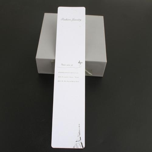 Tarjeta de la exhibición de la joya moderna, Papel, Sostenible, Blanco, 191x39.5x0.2mm, aproximado 200PCs/Bolsa, Vendido por Bolsa