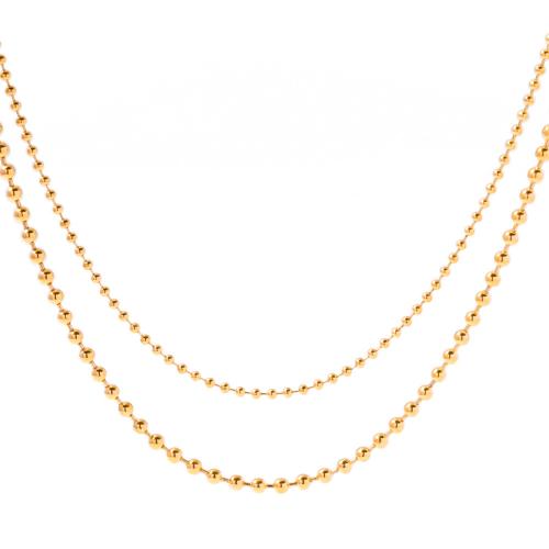 Halskette, 304 Edelstahl, Vakuum-Ionen-Beschichtung, Doppelschicht & Modeschmuck & für Frau, goldfarben, verkauft von PC[