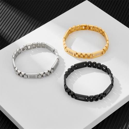 Couple Bracelet, 316L Stainless Steel, fashion jewelry & Unisex & with rhinestone 10mm Approx 8.27 Inch 