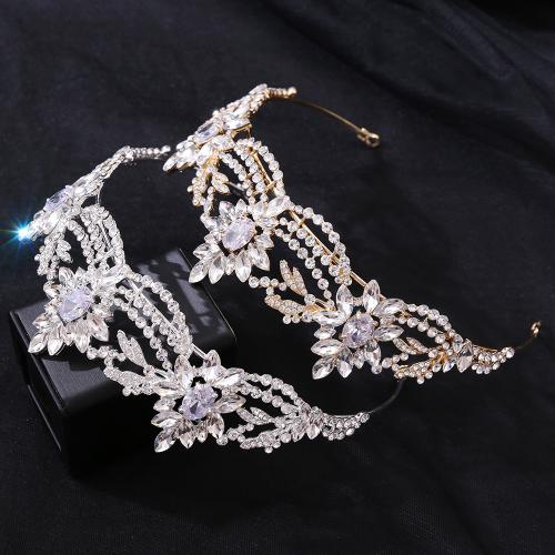 Bridal Tiaras, Zinc Alloy, fashion jewelry & micro pave cubic zirconia & for woman Inner Approx 155mm 