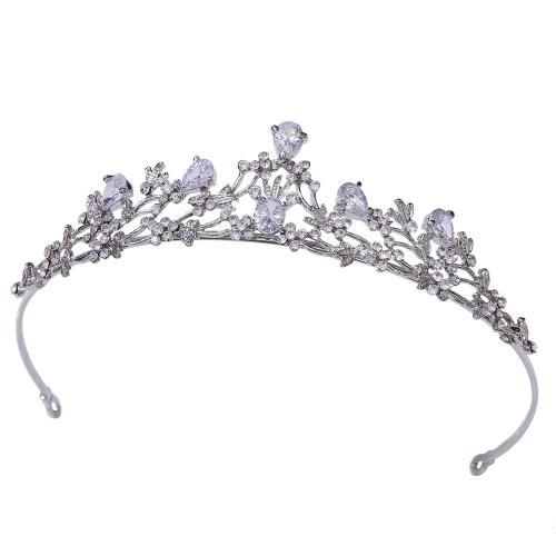 Bridal Tiaras, Zinc Alloy, micro pave cubic zirconia & for woman & with rhinestone, Inner Approx 140mm 