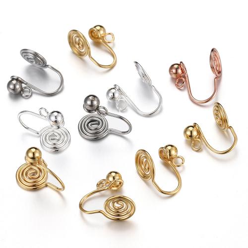 Stainless Steel Clip On Earring Finding, 304 Stainless Steel, Vacuum Ion Plating, DIY 