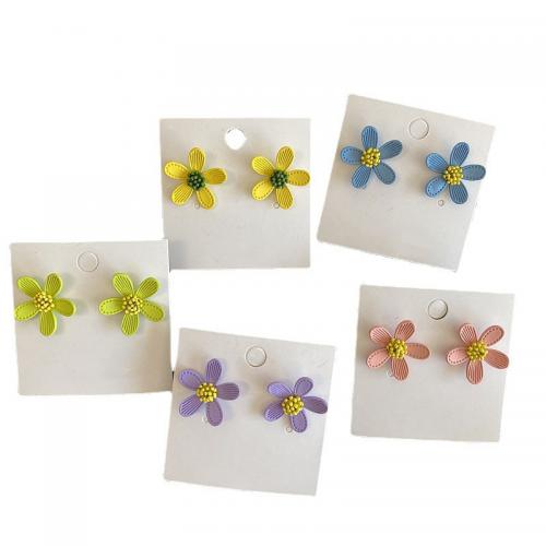 Resin Stud Earring, Flower, fashion jewelry & for woman About 21mm 