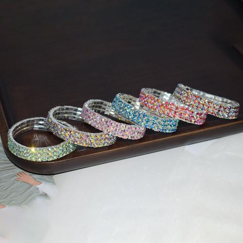 bracelet en alliage zinc à stras ,, alliage de zinc, Placage, bijoux de mode & pour femme & avec strass, plus de couleurs à choisir 5cm 1cm, Vendu par PC