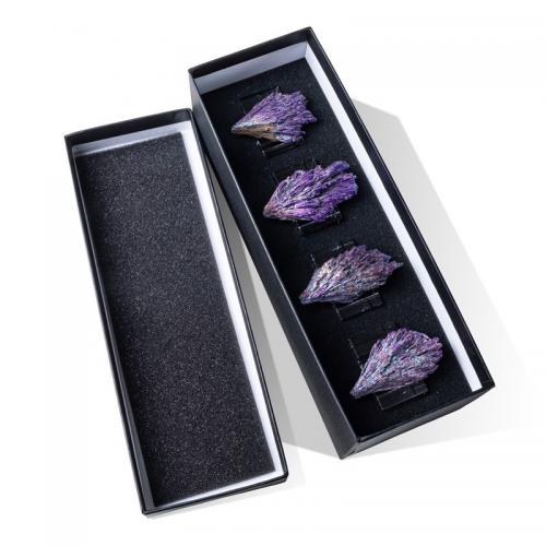 Serviettenring, Turmalin, mit Zettelkasten & Kristall, Unregelmäßige, violett, Purple tourmaline 4-6cm,Napkin Ring 48*48*30mm, 4PCs/Box, verkauft von Box[