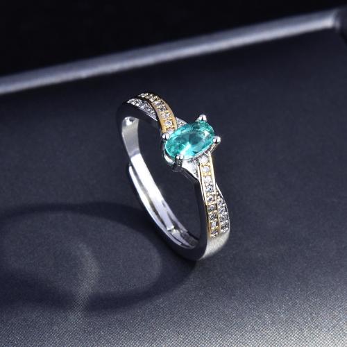 Хрустальное латунное палец кольцо, Латунь, с Кристаллы, Овальная форма, Другое покрытие, ювелирные изделия моды & Женский & со стразами, разноцветный, Ring inner mm, продается PC