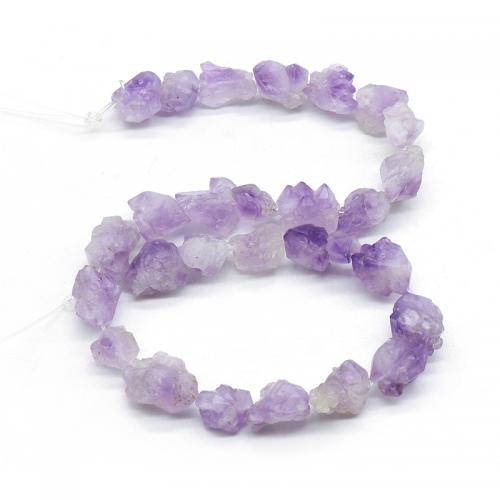 Natürliche Amethyst Perlen, Unregelmäßige, DIY, violett, Length:12-16mm, Bohrung:ca. 1mm, Länge:ca. 38 cm, ca. 42PCs/Strang, verkauft von Strang