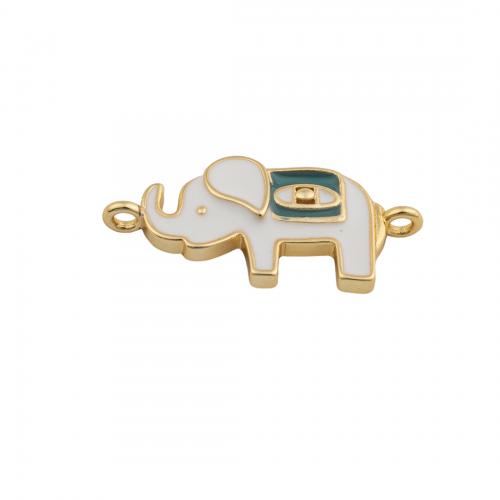 Enamel Brass Connector, 14K gold plated, DIY Approx 1mm [