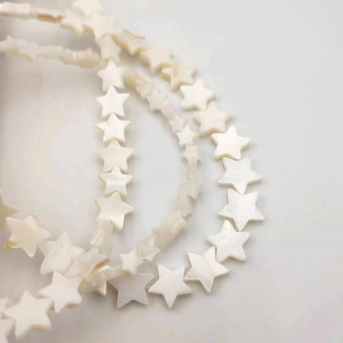 Natural Freshwater Shell Beads, Star, DIY white [