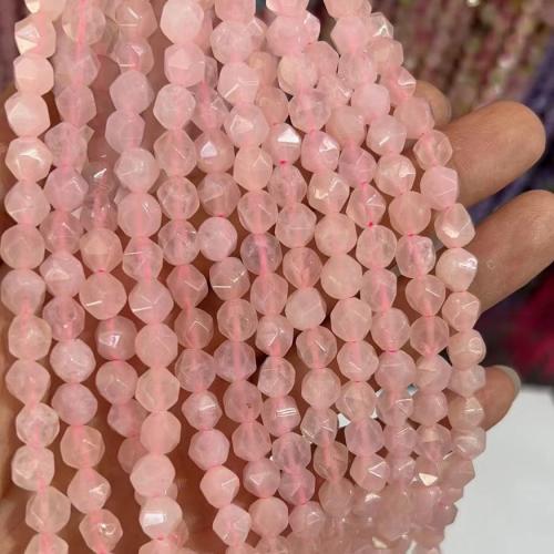 Natürliche Rosenquarz Perlen, Unregelmäßige, poliert, DIY & facettierte, Rosa, 8mm, Länge:ca. 38 cm, verkauft von Strang