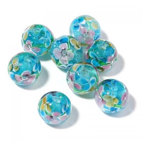 Millefiori Scheibe Lampwork Perlen, rund, DIY, keine, 12mm, Bohrung:ca. 2mm, 10PCs/Tasche, verkauft von Tasche