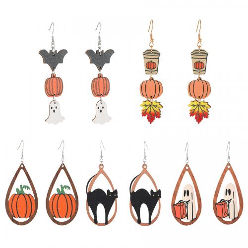New Hot Halloween Jewelry and Decor, Wood, with Zinc Alloy, Halloween Design & fashion jewelry & for woman 