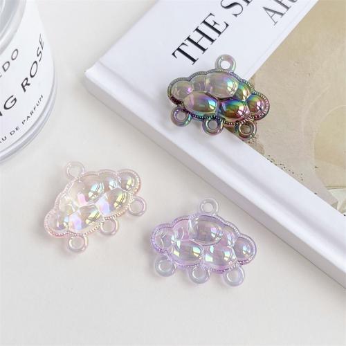 Acrylic Jewelry Connector, Cloud, UV plating, DIY Approx [