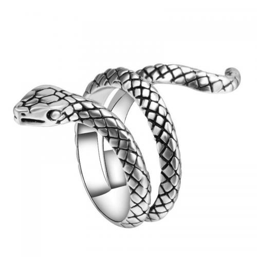 Zinc Alloy Finger Ring, Snake, plated, vintage & for man, US Ring 