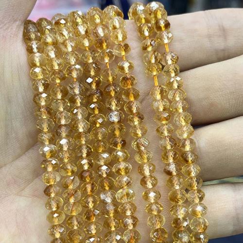 Natural Citrine Beads, Abacus, DIY & faceted, yellow Approx 38 cm 