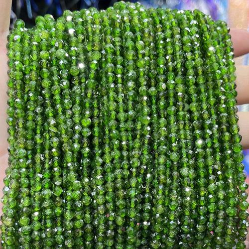Diopsid Perlen, rund, DIY & verschiedene Größen vorhanden & facettierte, grün, Länge:ca. 38 cm, verkauft von Strang