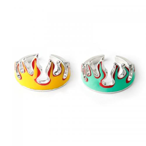 Zinc Alloy Finger Ring, Fire, fashion jewelry & Unisex & enamel 