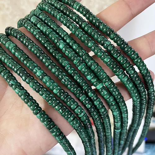 Natürliche Malachit Perlen, flache Runde, DIY, grün, Length: 6mmx Width: 2-3mm, Länge:ca. 39 cm, verkauft von Strang