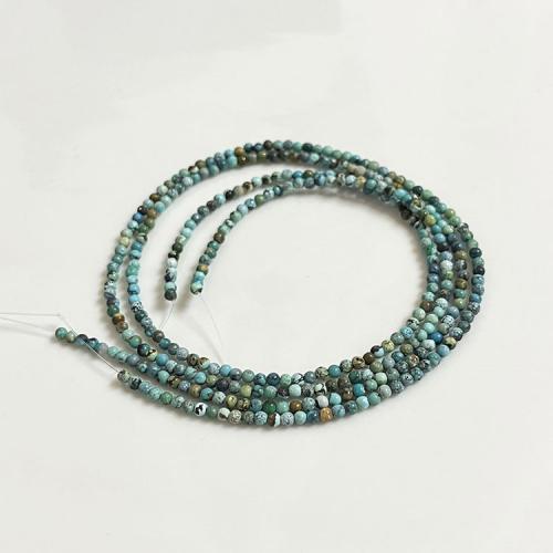 Perles en Turquoise naturelle, Rond, DIY, vert, aboutuff1a2-2.3mm Environ 39 cm, Vendu par brin[