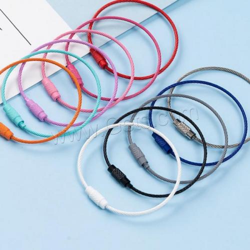 Stahldraht Keychain-Kabel-Ring, Einbrennlack, DIY, keine, Länge:15 cm, verkauft von PC